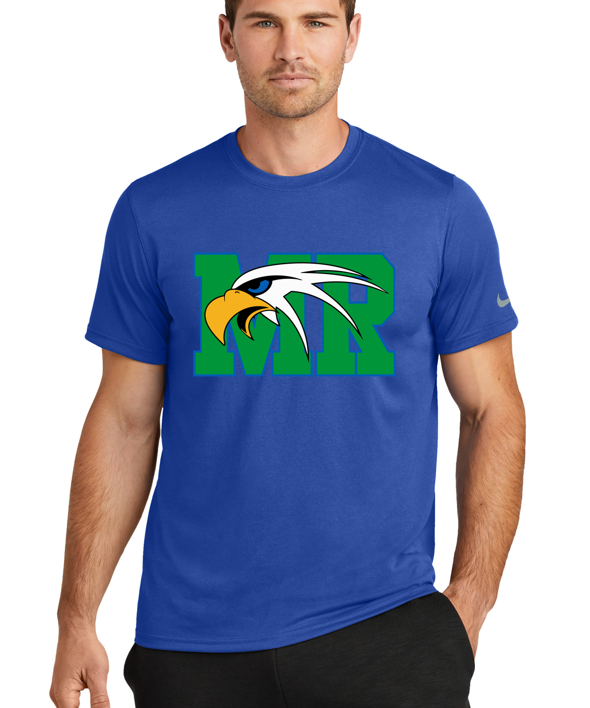 Maple River High School hockey_boys - Game Royal Nike Swoosh Sleeve rLegend Tee NKDX8730