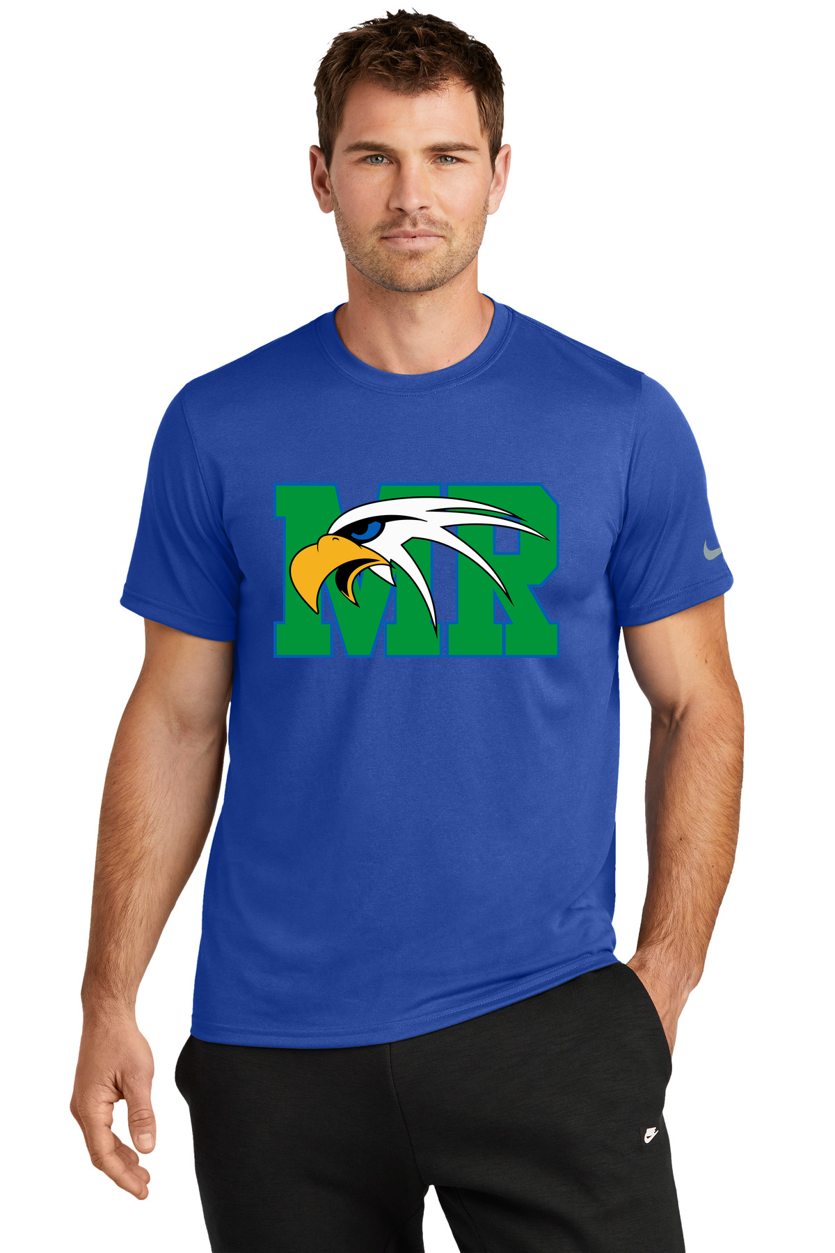 Maple River High School hockey_boys - Game Royal Nike Swoosh Sleeve rLegend Tee NKDX8730