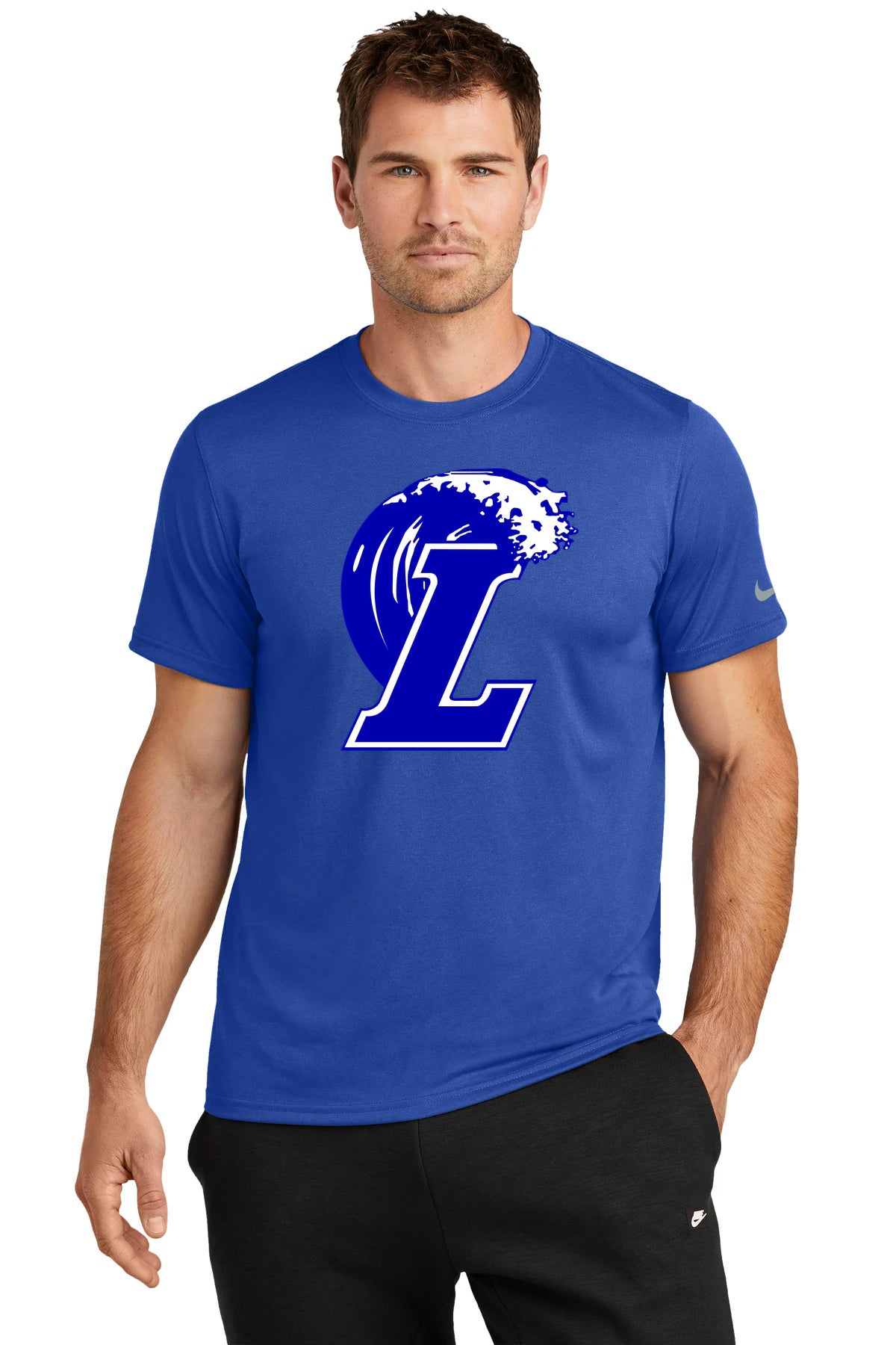 Lakeview Football - Game Royal Nike Swoosh Sleeve rLegend Tee NKDX8730
