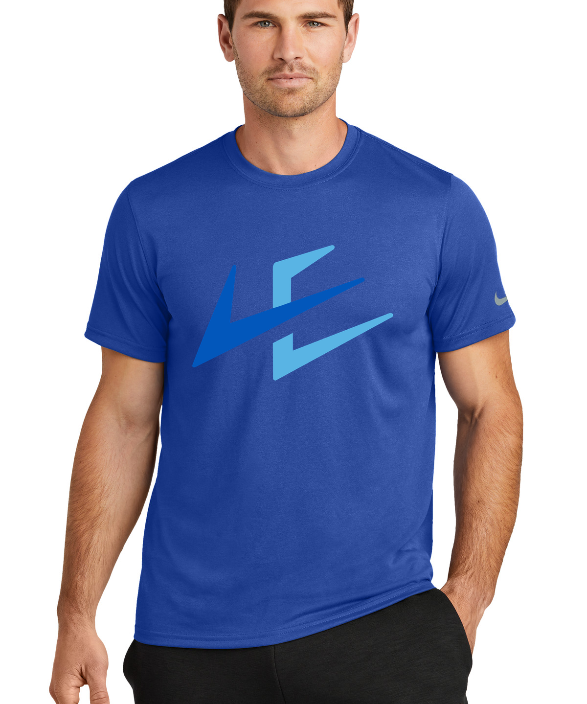 Notre Dame High School Team Store - Game Royal Nike Swoosh Sleeve rLegend Tee NKDX8730