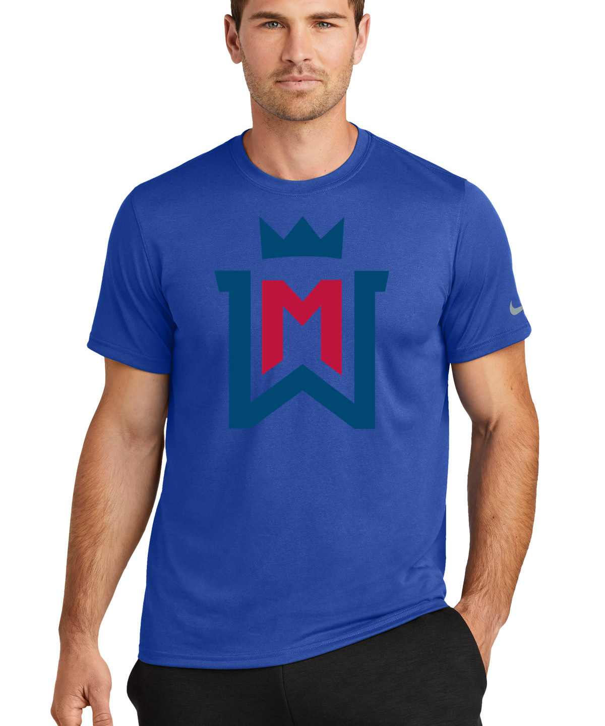 Watertown-Mayer Football - Game Royal Nike Swoosh Sleeve rLegend Tee NKDX8730