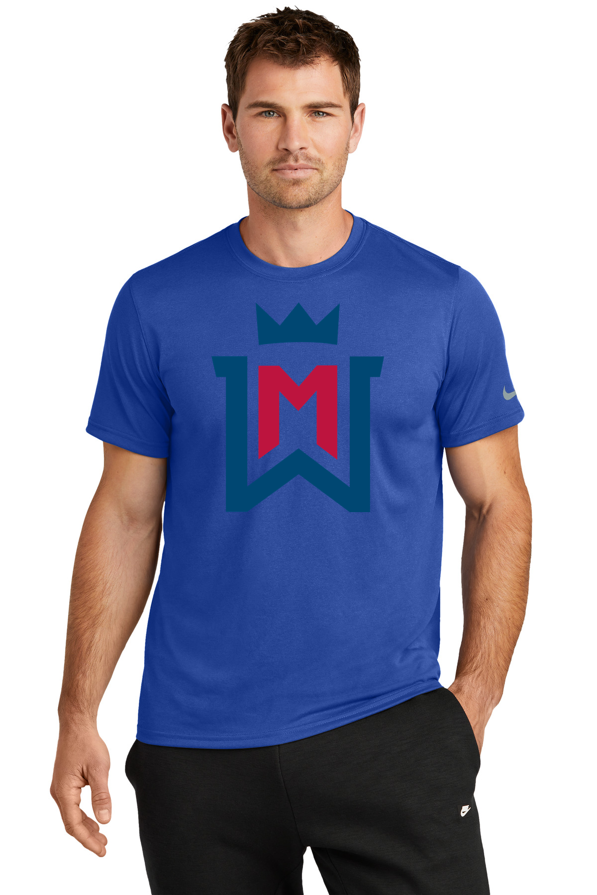 Watertown-Mayer Football - Game Royal Nike Swoosh Sleeve rLegend Tee NKDX8730
