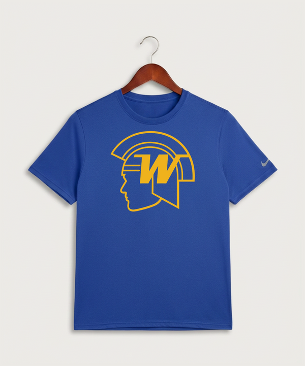 Wayzata High School Football (Boys) - Game Royal Nike Swoosh Sleeve rLegend Tee NKDX8730