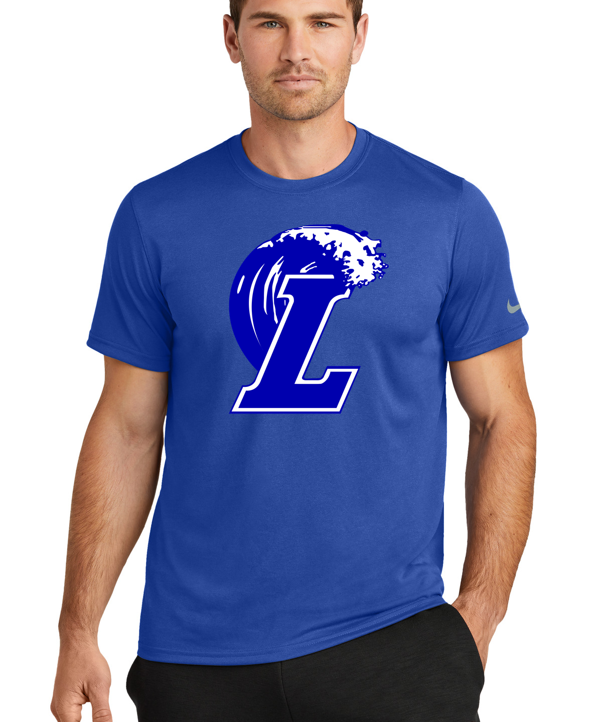 Lakeview Football - Game Royal Nike Swoosh Sleeve rLegend Tee NKDX8730