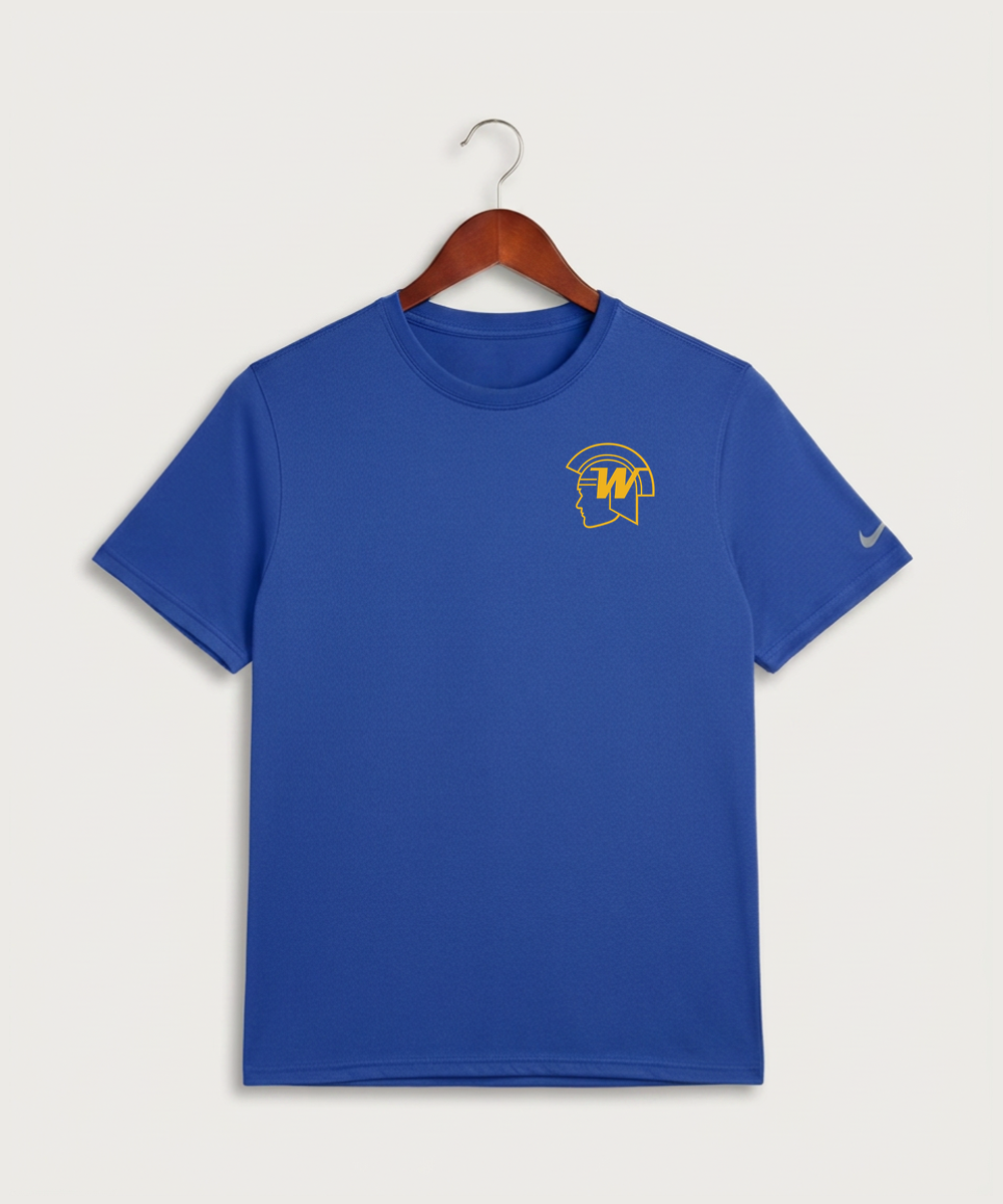 Wayzata High School Football (Boys) - Game Royal Nike Swoosh Sleeve rLegend Tee NKDX8730
