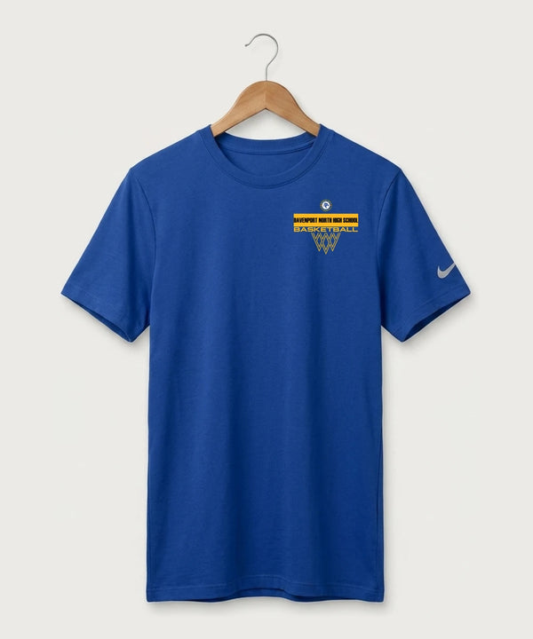 Davenport North High School Basketball Team Store - Game Royal Nike Swoosh Sleeve rLegend Tee NKDX8730