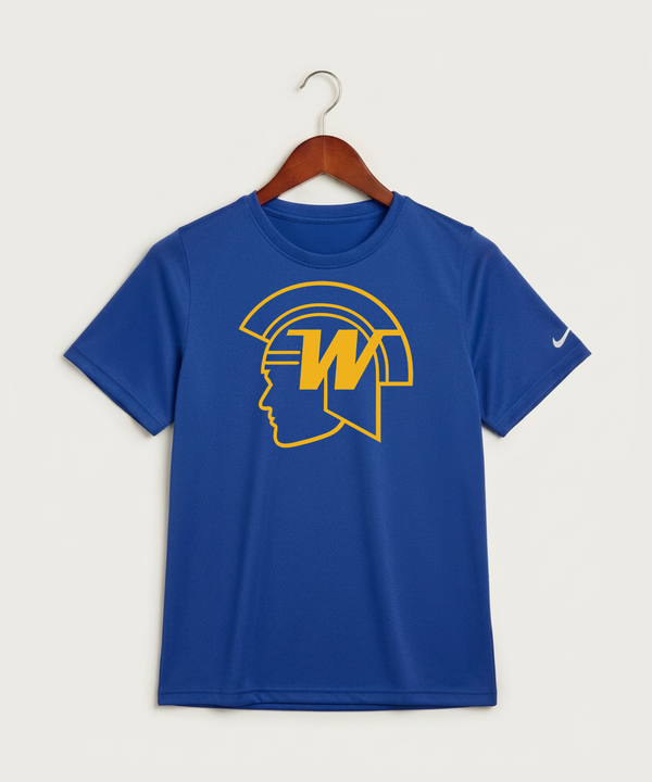 Wayzata High School Football (Boys) - Game Royal Nike Youth Swoosh Sleeve rLegend Tee NKDX8787