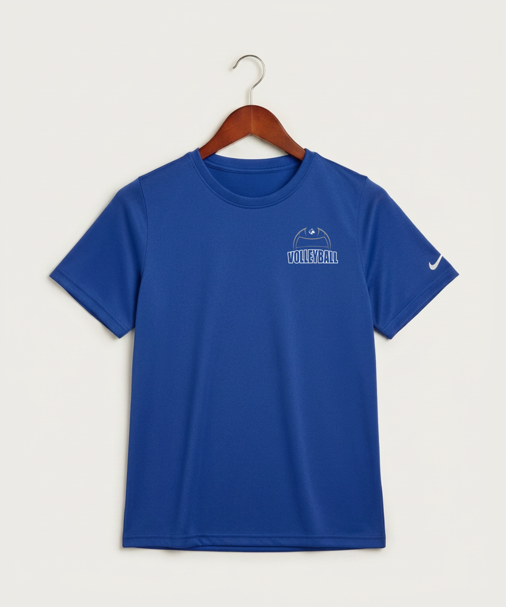 Owatonna High School Volleyball (Girls) - Game Royal Nike Youth Swoosh Sleeve rLegend Tee NKDX8787