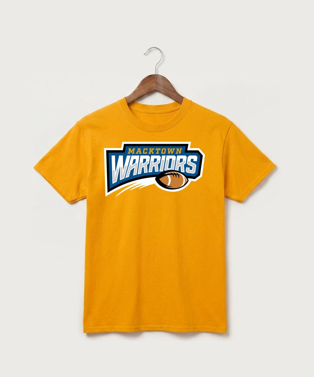 Macktown Warriors Football (Boys) - Gold Port & Co Core Cotton Tee. PC54