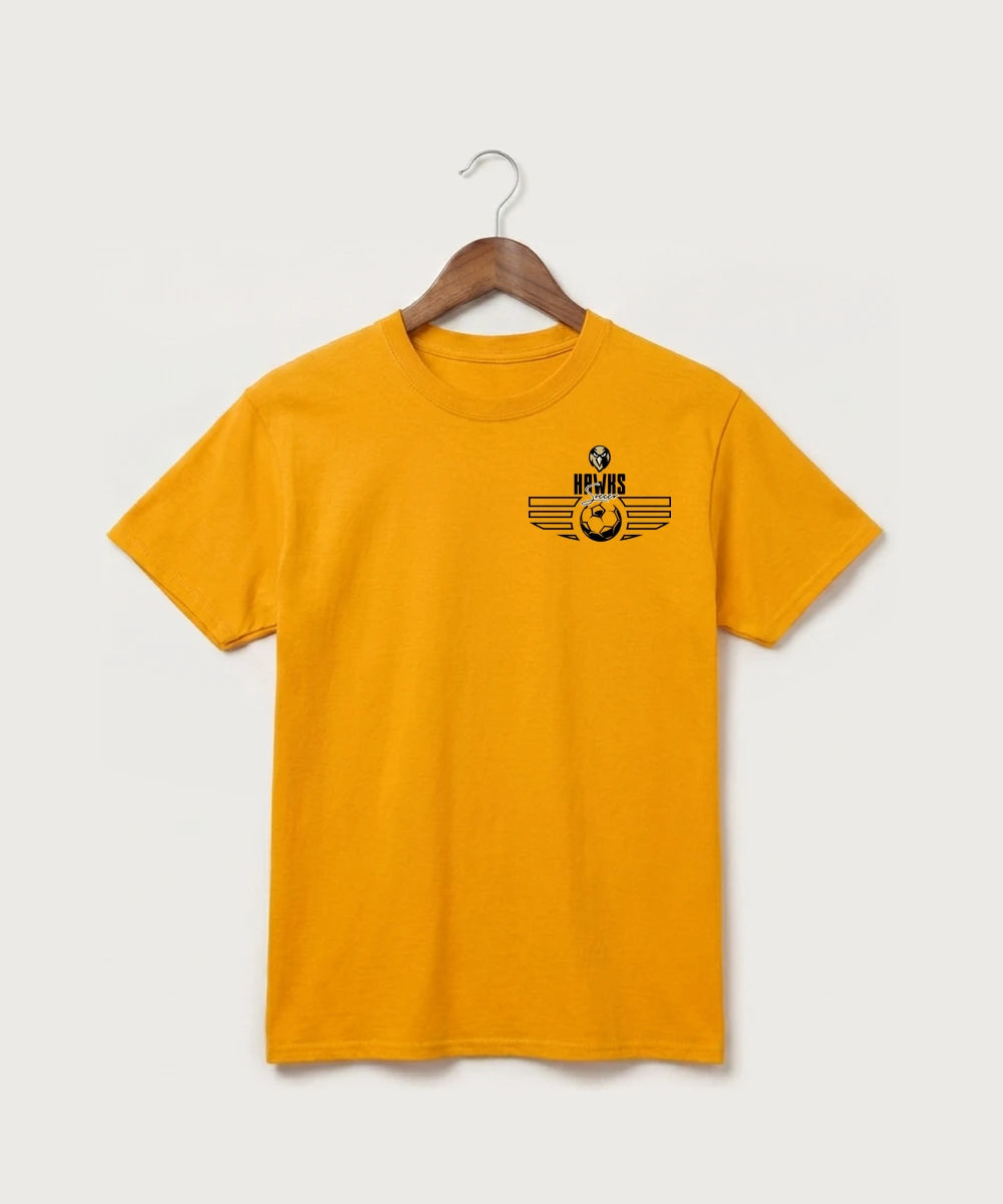 Hudson Catholic High School Soccer Team Store - Gold Port & Co Core Cotton Tee. PC54