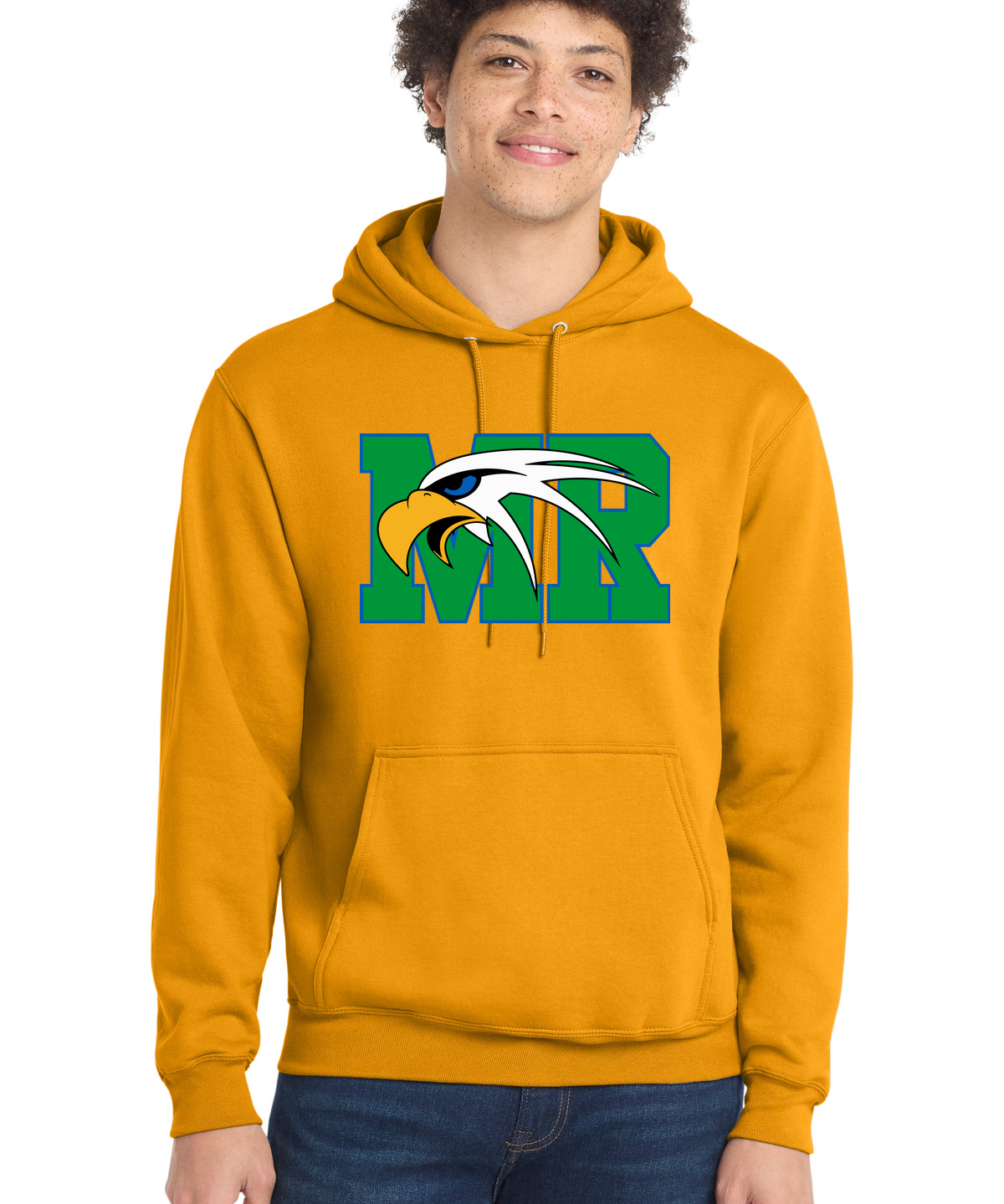 Maple River High School hockey_boys - Gold Port & Co Core Fleece Pullover Hooded Sweatshirt. PC78H