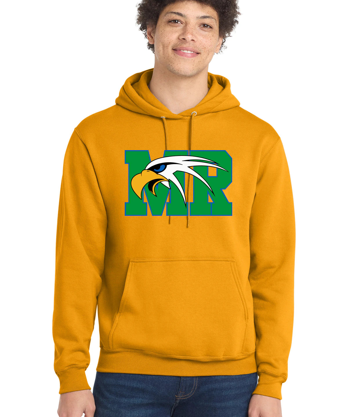 Maple River High School hockey_boys - Gold Port & Co Core Fleece Pullover Hooded Sweatshirt. PC78H