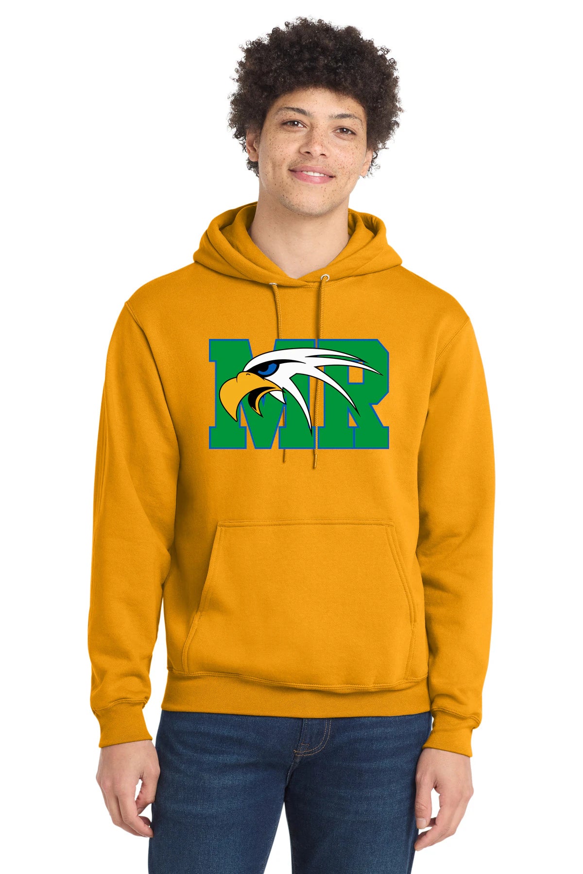 Maple River High School hockey_boys - Gold Port & Co Core Fleece Pullover Hooded Sweatshirt. PC78H