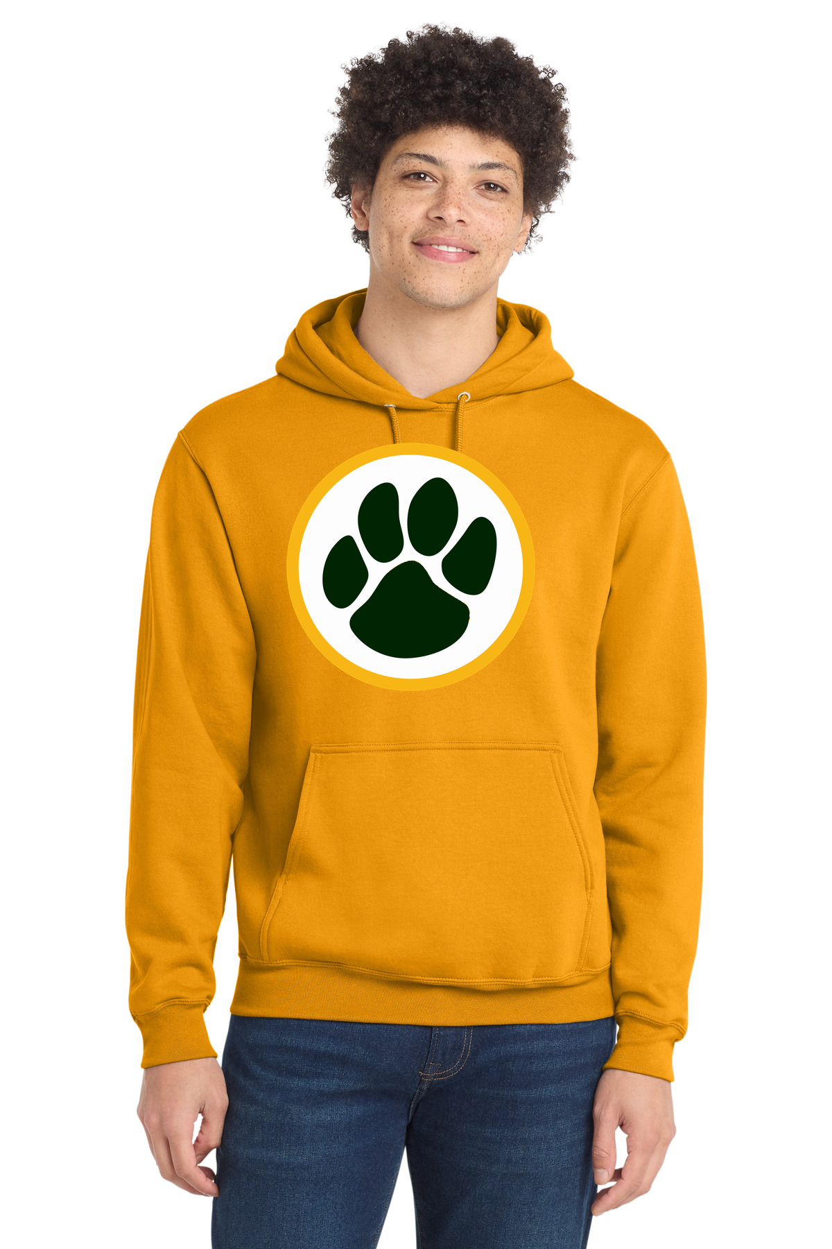Ashwaubenon High School Football (Boys) - Gold Port & Co Core Fleece Pullover Hooded Sweatshirt. PC78H
