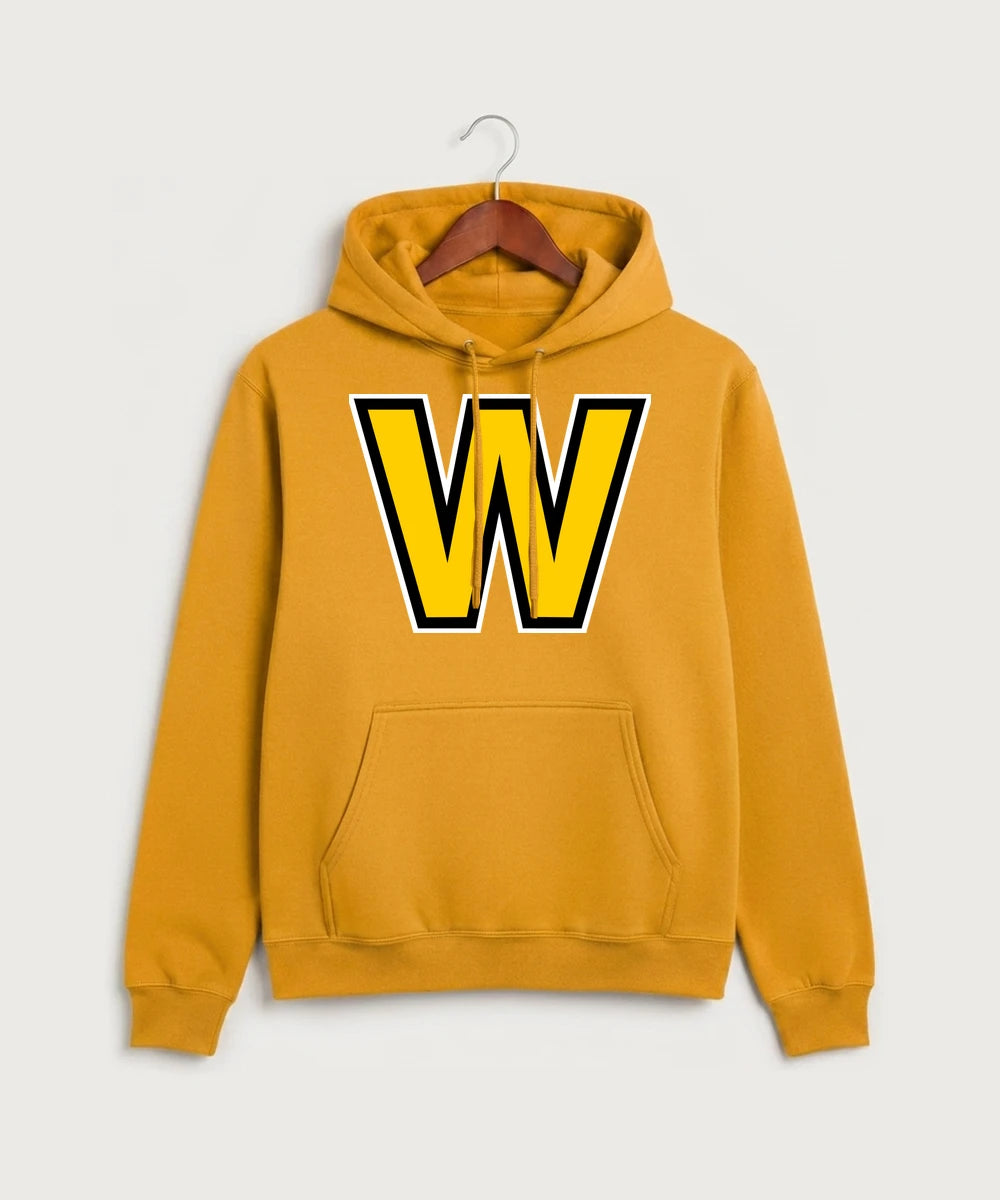 Warroad High School Football (Boys) - Gold Port & Co Core Fleece Pullover Hooded Sweatshirt. PC78H