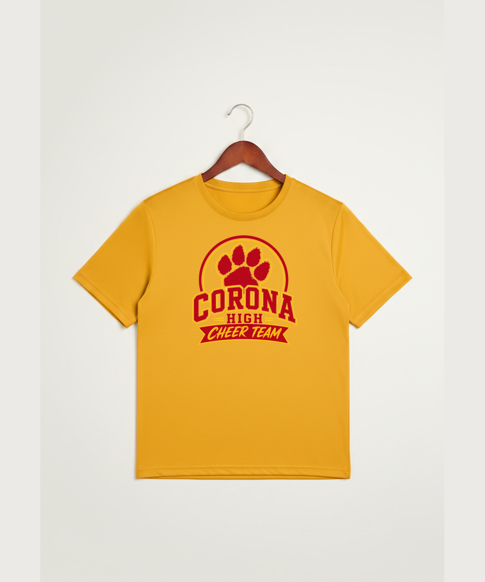Corona Senior High School Cheer - Gold Sport-Tek PosiCharge Competitor Tee. ST350