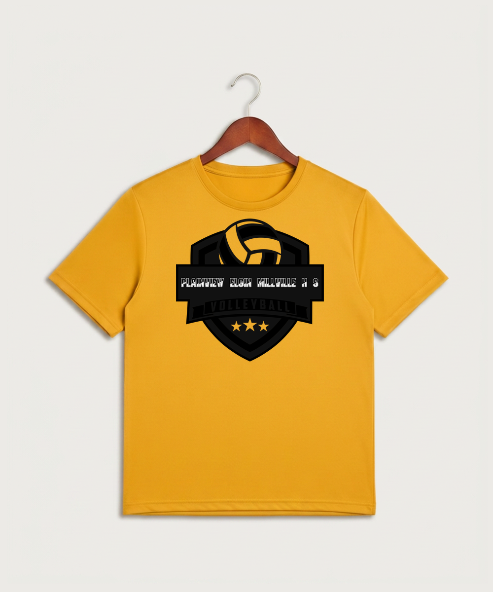 Plainview Elgin Millville H S Volleyball (Girls) - Gold Sport-Tek PosiCharge Competitor Tee. ST350