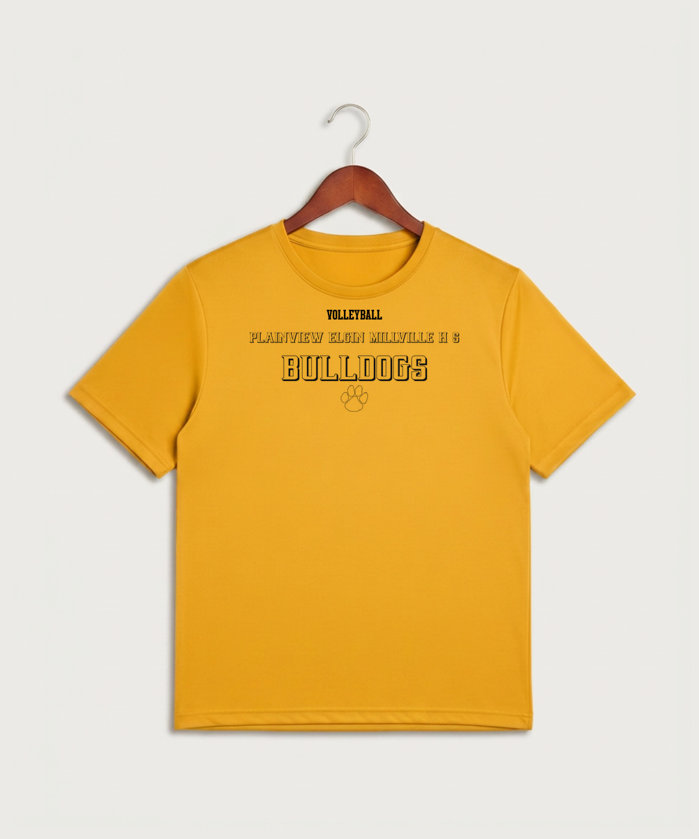 Plainview Elgin Millville H S Volleyball (Girls) - Gold Sport-Tek PosiCharge Competitor Tee. ST350