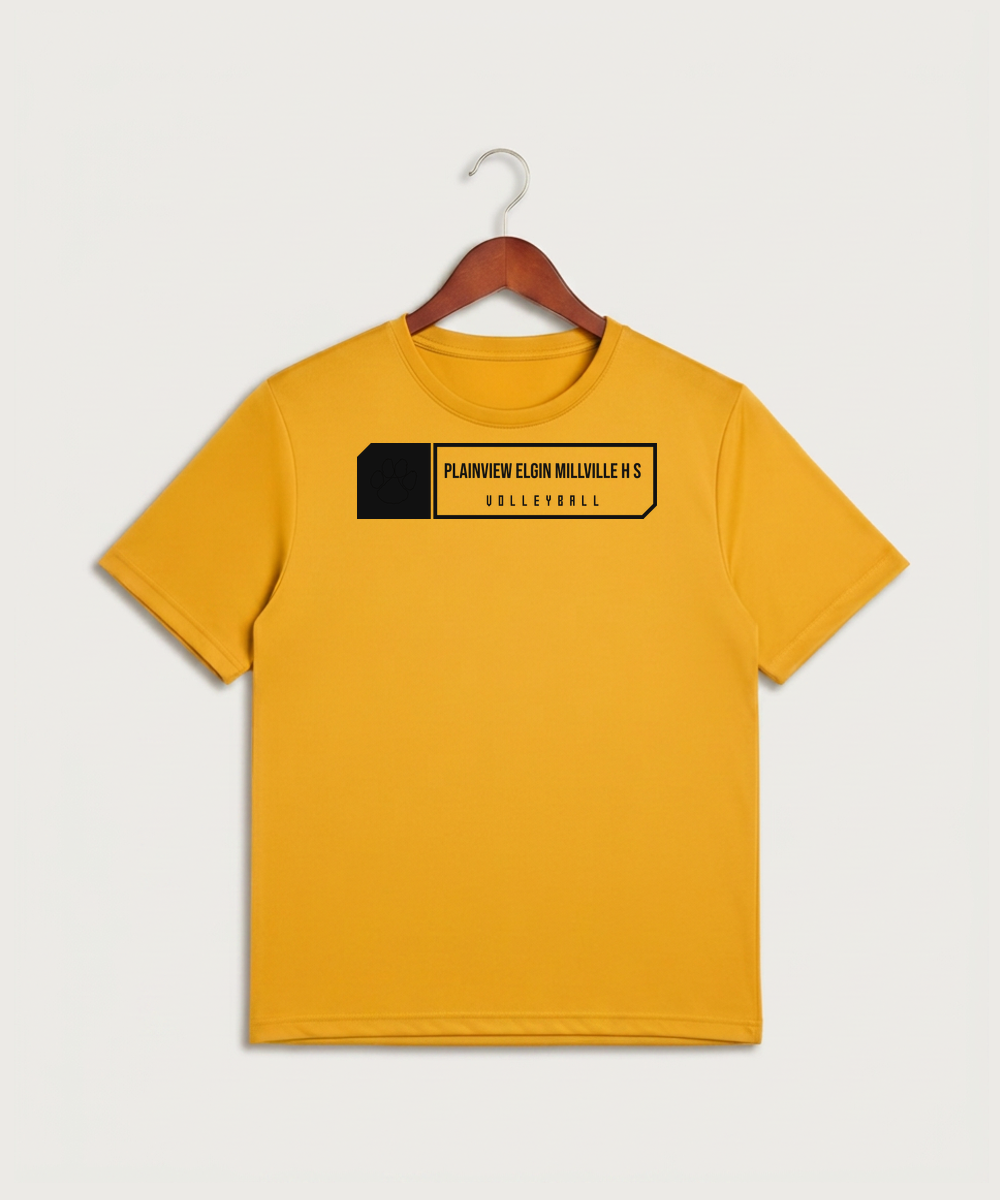 Plainview Elgin Millville H S Volleyball (Girls) - Gold Sport-Tek PosiCharge Competitor Tee. ST350
