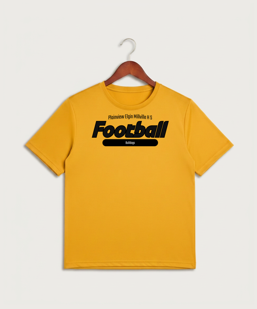 Plainview Elgin Millville H S Football (Boys) - Gold Sport-Tek PosiCharge Competitor Tee. ST350