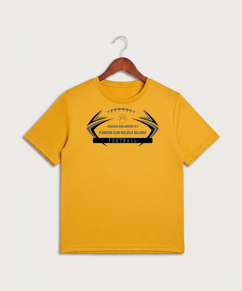 Plainview Elgin Millville H S Football (Boys) - Gold Sport-Tek PosiCharge Competitor Tee. ST350
