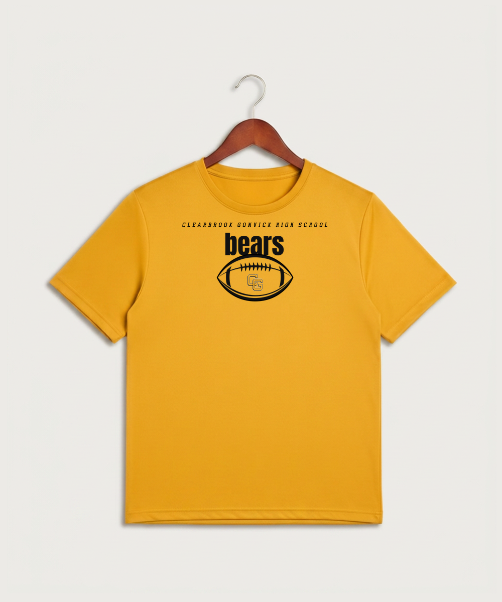 Clearbrook Gonvick High School Football (Boys) - Gold Sport-Tek PosiCharge Competitor Tee. ST350