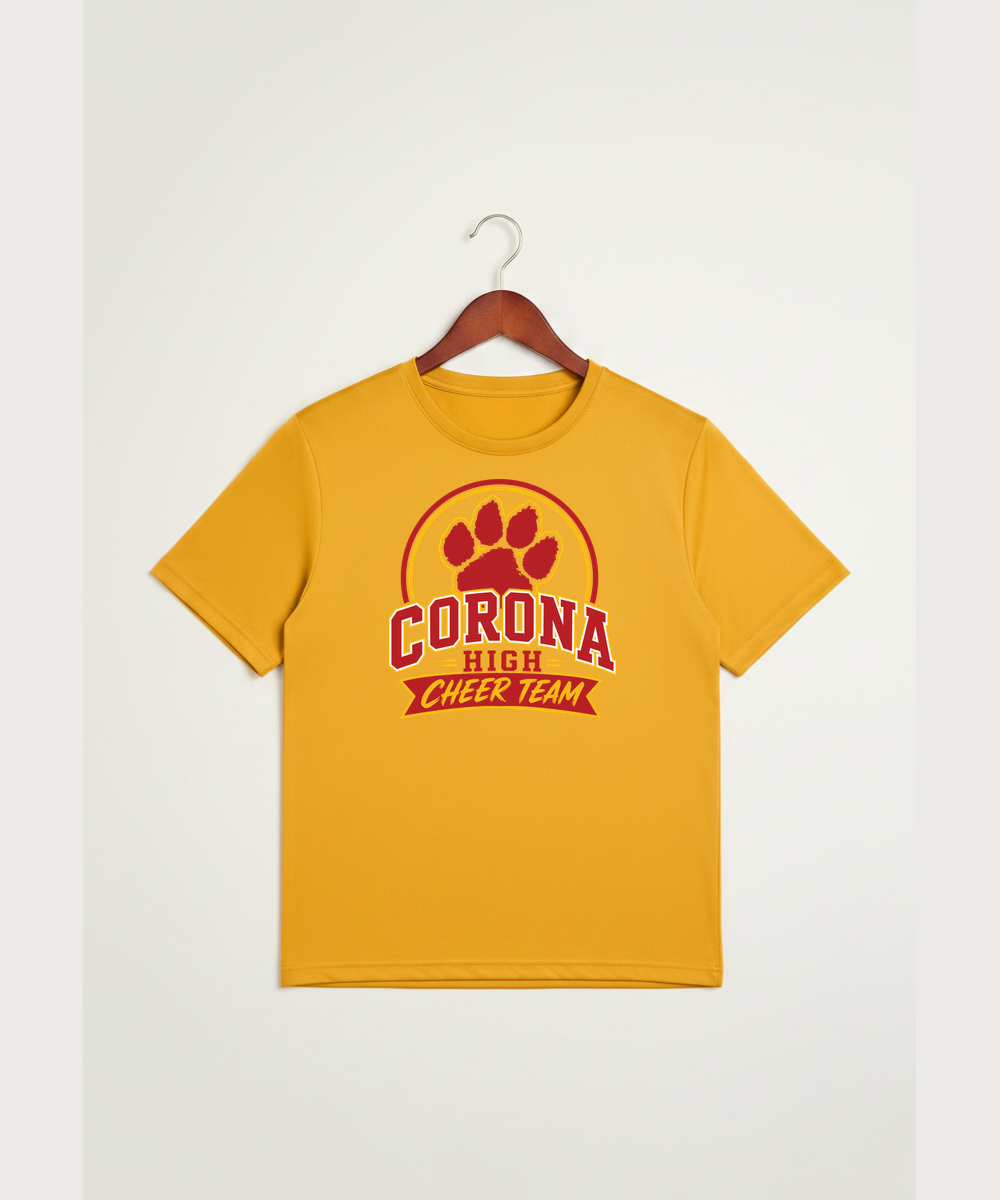 Corona Senior High School Cheer - Gold Sport-Tek PosiCharge Competitor Tee. ST350