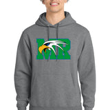 Maple River High School hockey_boys - Graphite Heather Port & Co Core Fleece Pullover Hooded Sweatshirt. PC78H