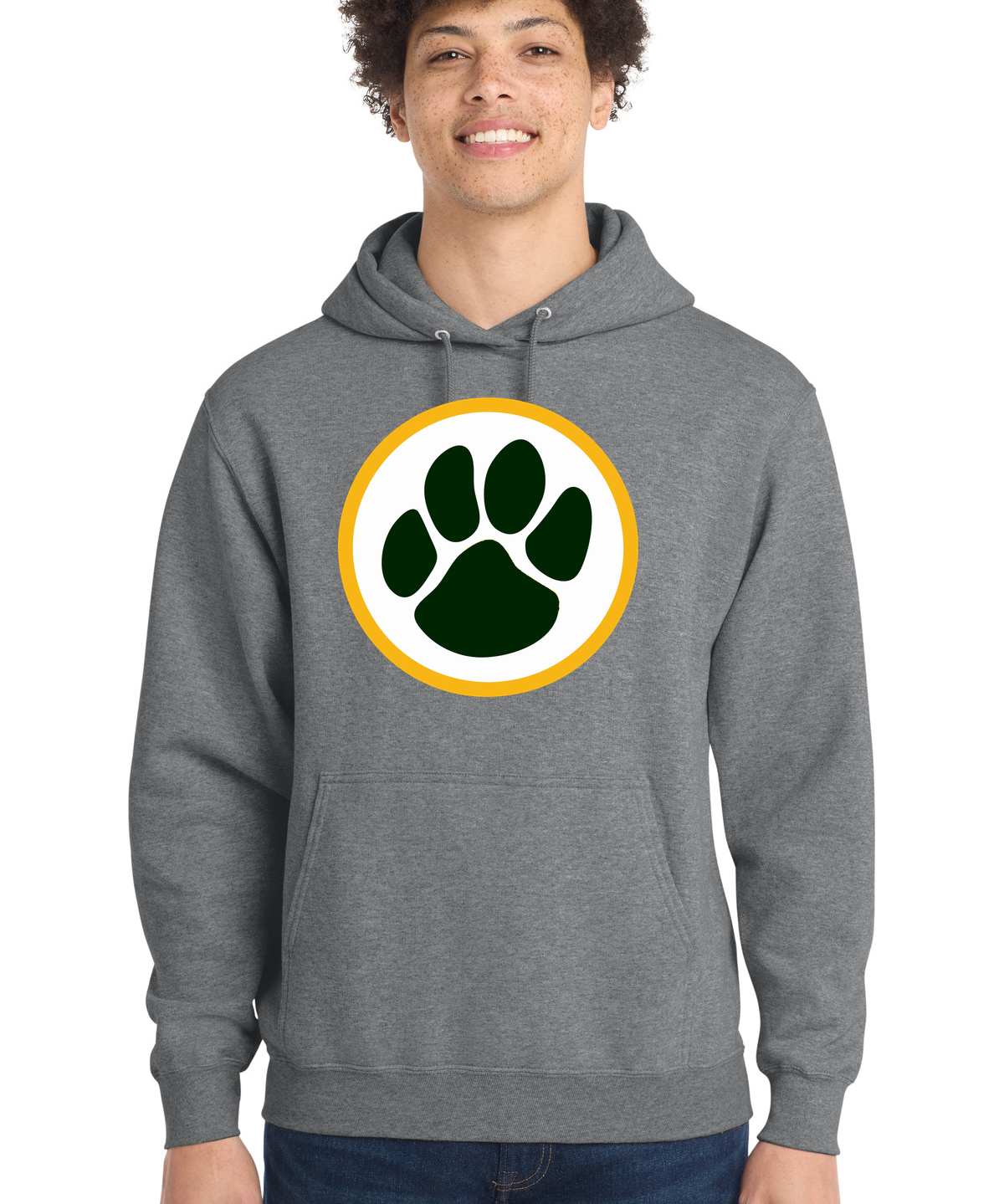 Ashwaubenon High School Football (Boys) - Graphite Heather Port & Co Core Fleece Pullover Hooded Sweatshirt. PC78H
