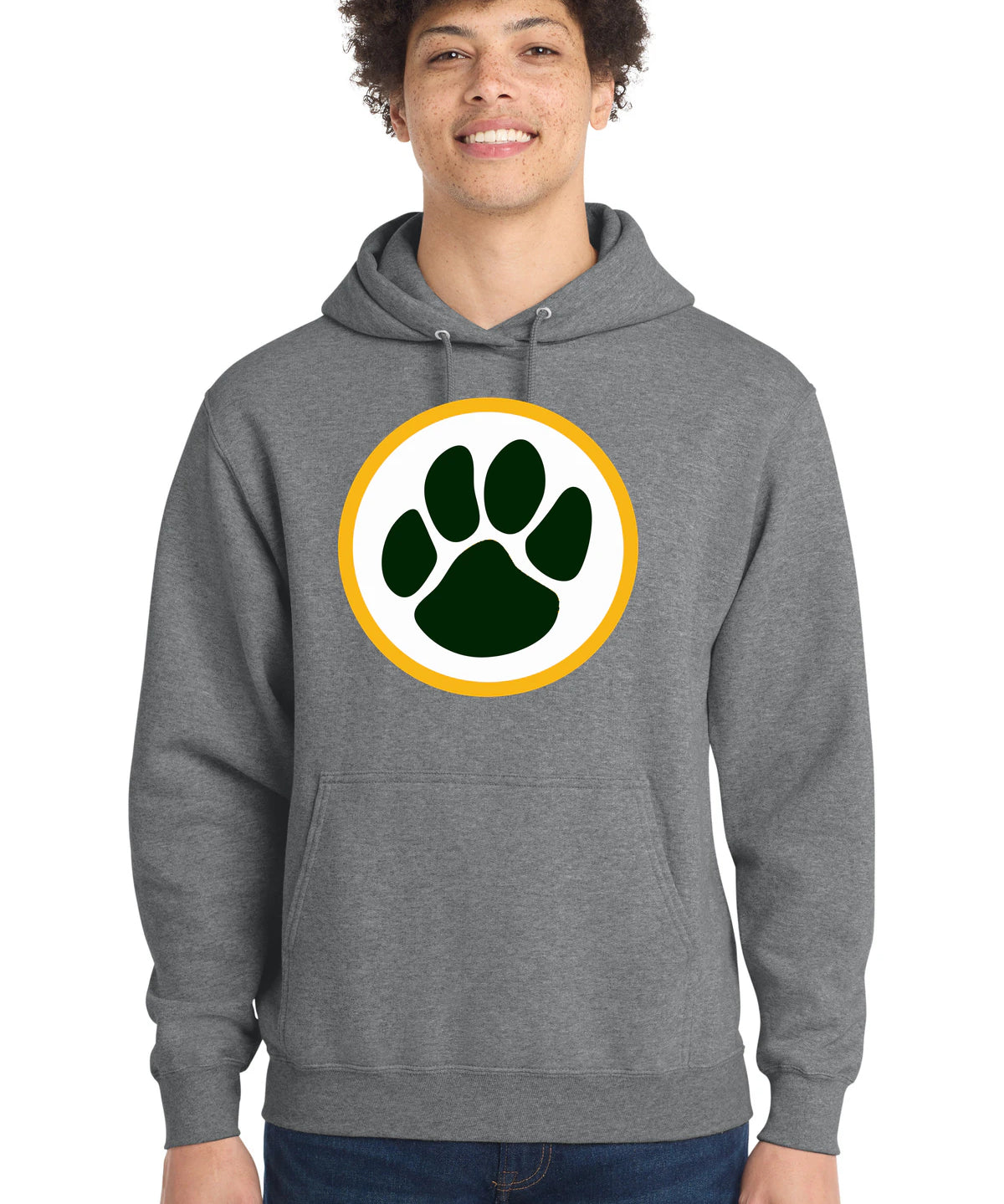 Ashwaubenon High School Football (Boys) - Graphite Heather Port & Co Core Fleece Pullover Hooded Sweatshirt. PC78H