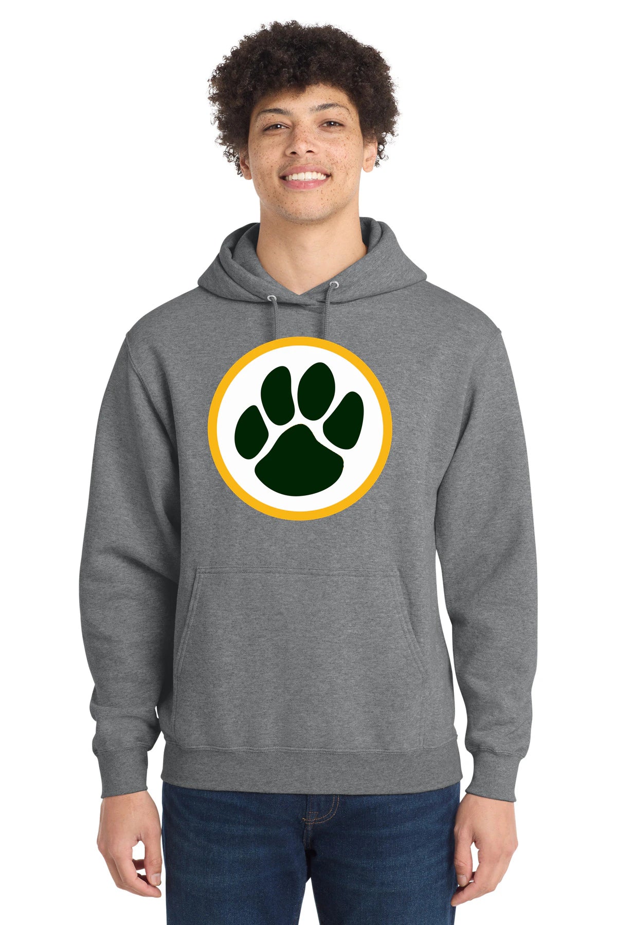 Ashwaubenon High School Football (Boys) - Graphite Heather Port & Co Core Fleece Pullover Hooded Sweatshirt. PC78H