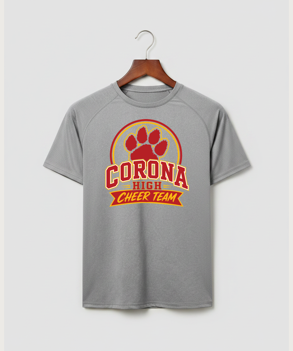 Corona Senior High School Cheer - Gray Tee - Full Front