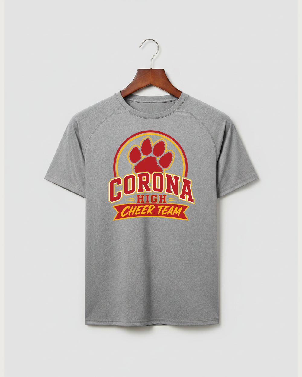 Corona Senior High School Cheer - Gray Tee - Full Front