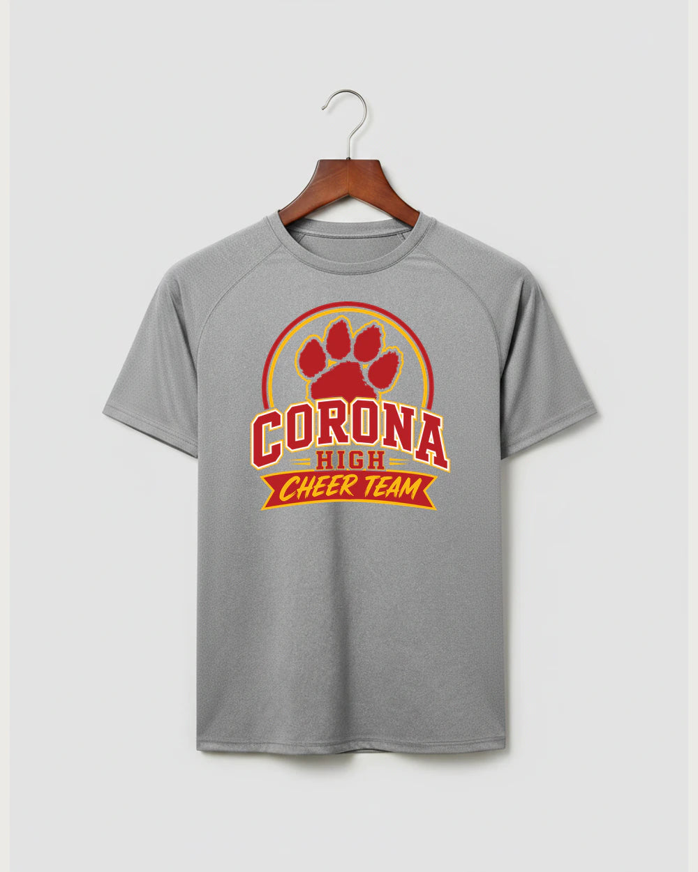Corona Senior High School Cheer - Gray Tee - Full Front