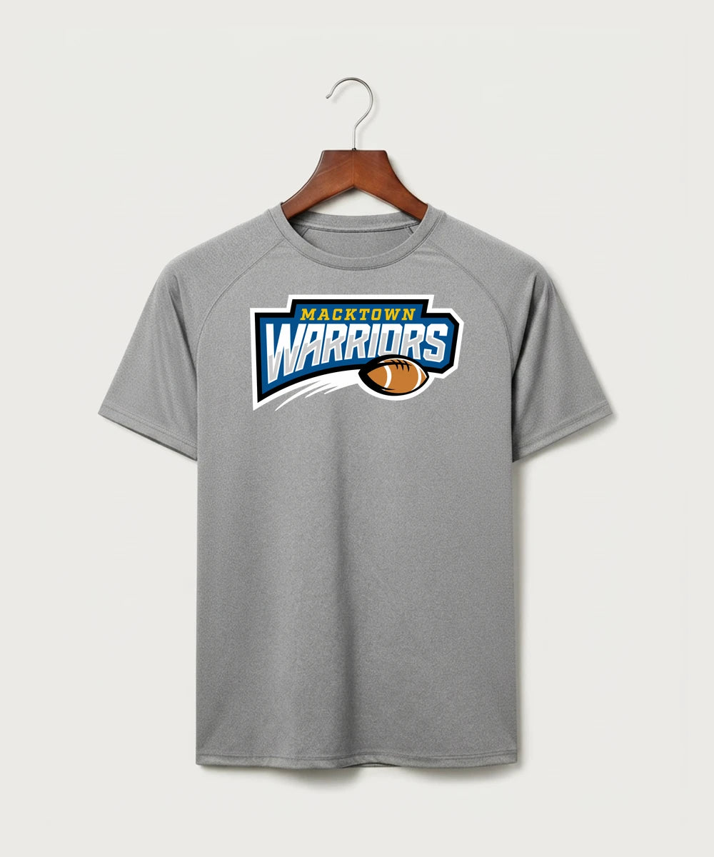 Macktown Warriors Football (Boys) - Gray Tee - Full Front