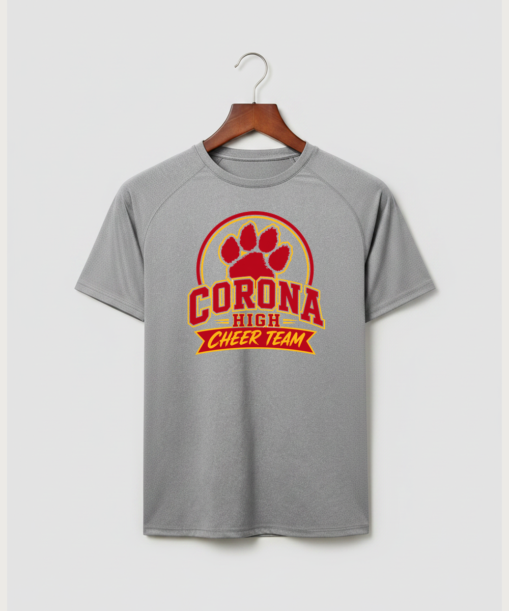 Corona Senior High School Cheer - Gray Tee - Full Front