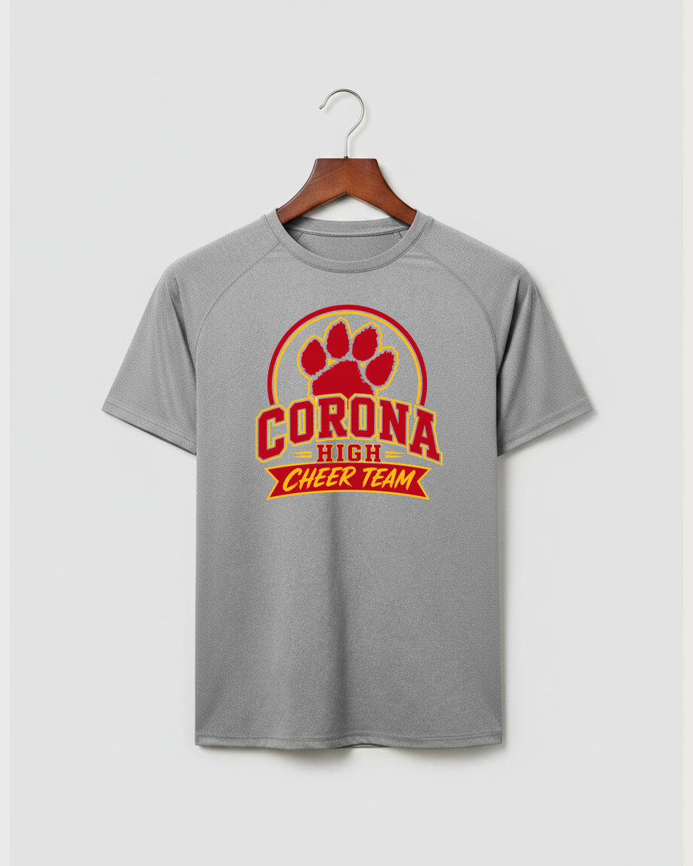 Corona Senior High School Cheer - Gray Tee - Full Front