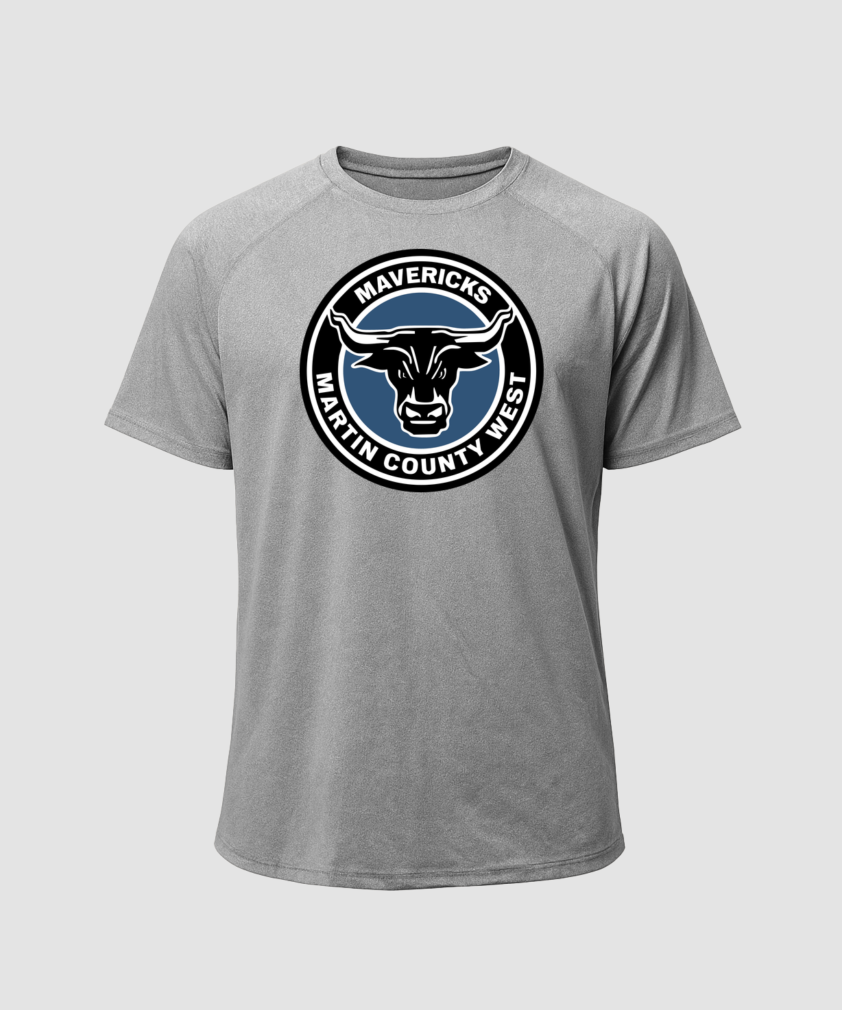 Martin County West Football - Gray Tee - Full Front
