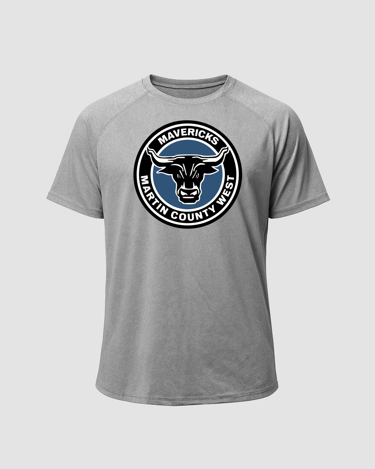 Martin County West Football - Gray Tee - Full Front