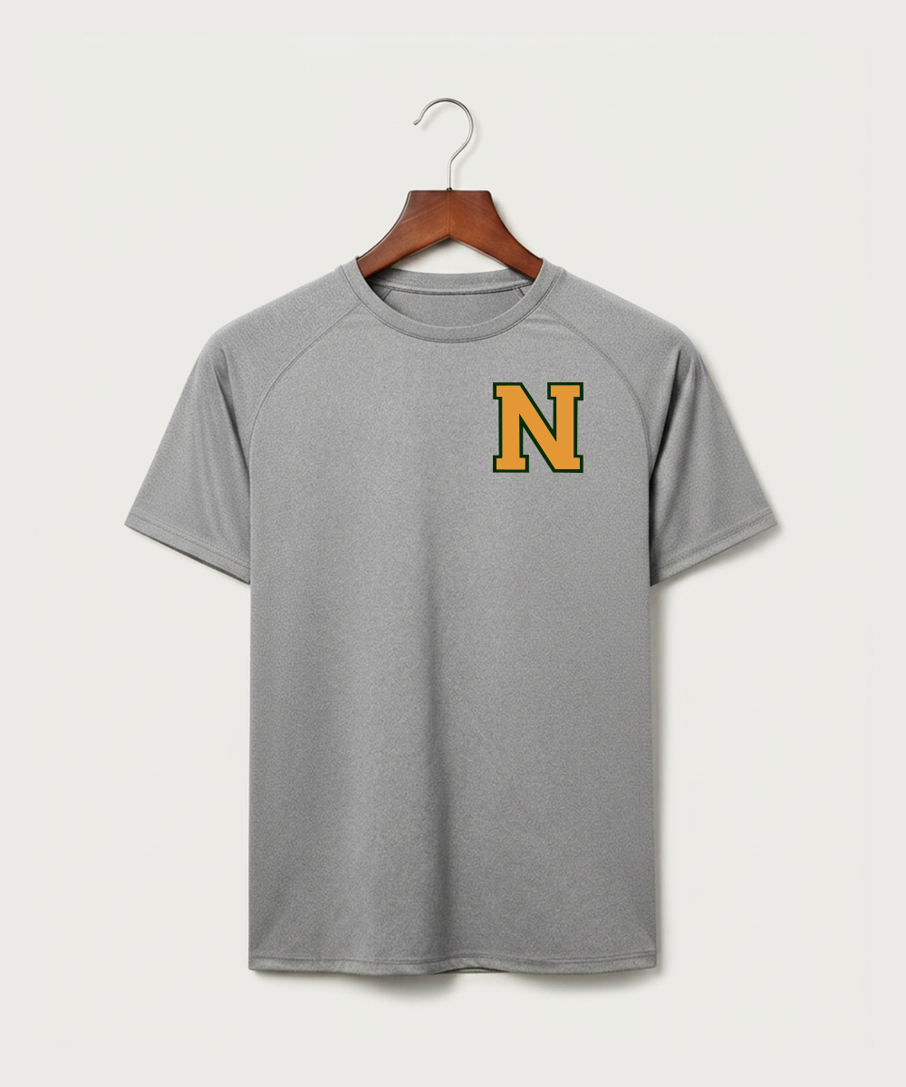 Nevis High School Volleyball (Girls) - Gray Tee - Left Chest
