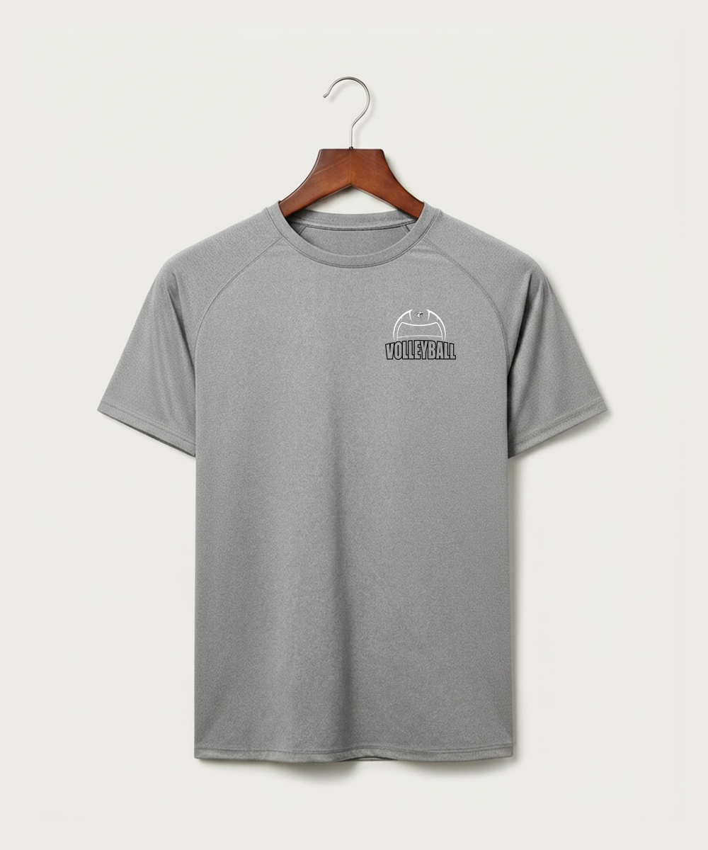Triton High School Volleyball (Girls) - Gray Tee - Left Chest