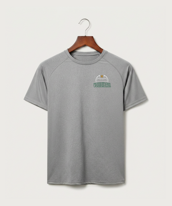 Nevis High School Volleyball (Girls) - Gray Tee - Left Chest