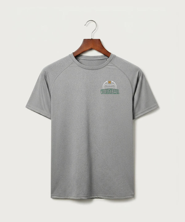 Nevis High School Volleyball (Girls) - Gray Tee - Left Chest