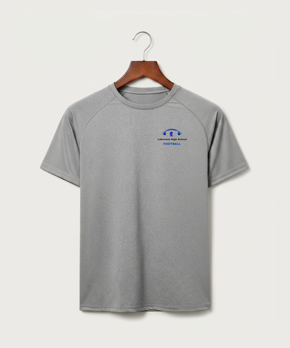 Lakeview High School Football (Boys) - Gray Tee - Left Chest
