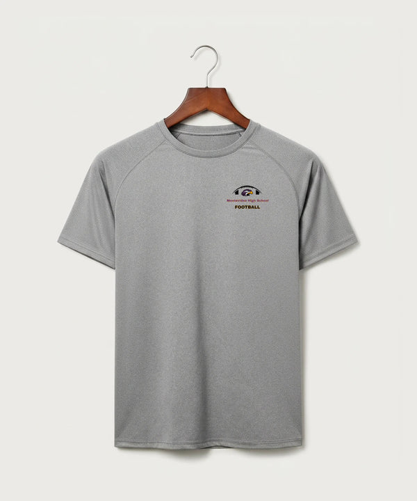 Montevideo High School Football (Boys) - Gray Tee - Left Chest