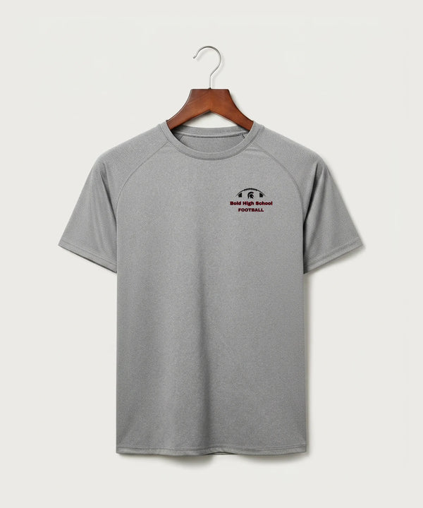 Bold High School Football (Boys) - Gray Tee - Left Chest