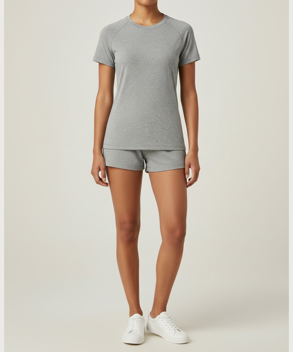 Notre Dame High School Team Store - Gray Tee - Full Front (model)