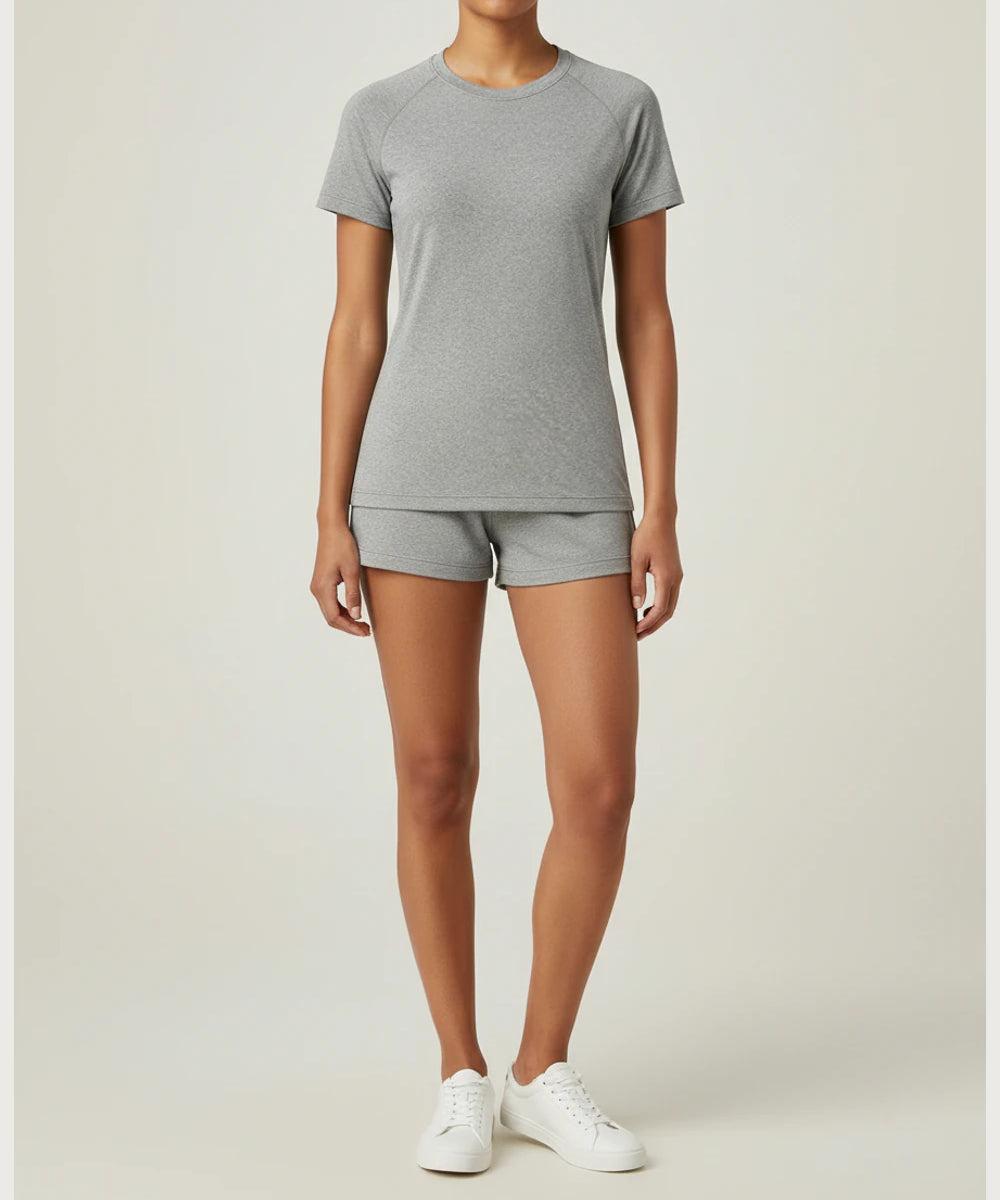 Notre Dame High School Team Store - Gray Tee - Full Front (model)