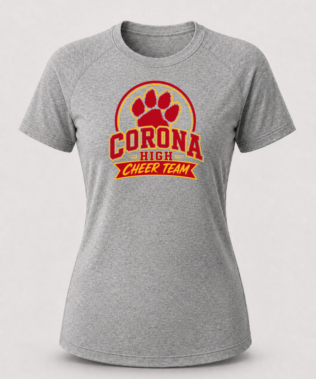 Corona Senior High School Cheer - Gray Tee - Full Front