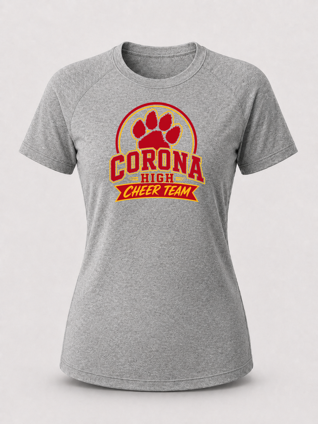 Corona Senior High School Cheer - Gray Tee - Full Front